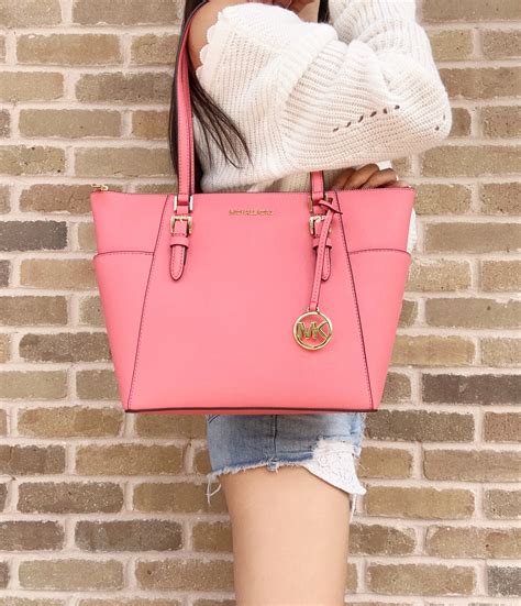 michael kors hamilton studded tote pink|michael kors saffiano leather tote.